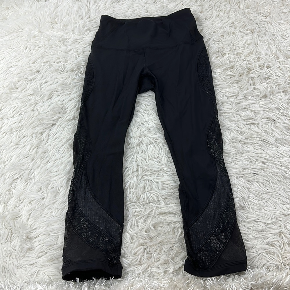 Lululemon Wunder Under Crop 21" *Lace Black